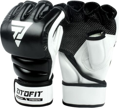 MMA Gloves Half Finger Boxing Gloves Kickboxing Training Gloves with Adjustable Wrist Band for Sparring Martial Arts Taekwondo Muay Thai MMA in Saudi Arabia