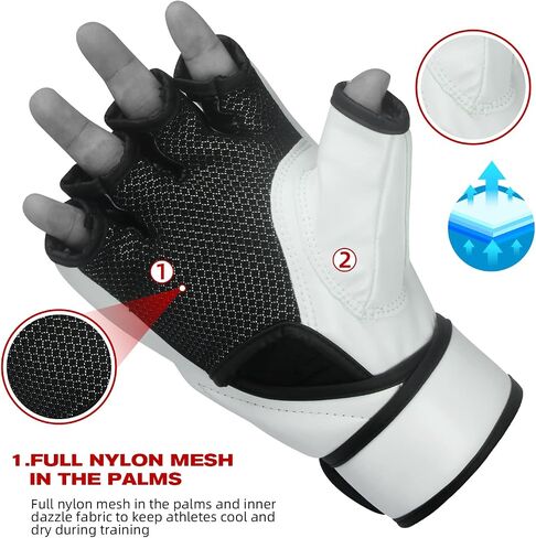 MMA Gloves Half Finger Boxing Gloves Kickboxing Training Gloves with Adjustable Wrist Band for Sparring Martial Arts Taekwondo Muay Thai MMA in Saudi Arabia