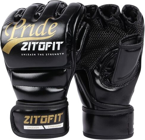 MMA Gloves Half Finger Boxing Gloves Kickboxing Training Gloves with Adjustable Wrist Band for Sparring Martial Arts Taekwondo Muay Thai MMA in Saudi Arabia