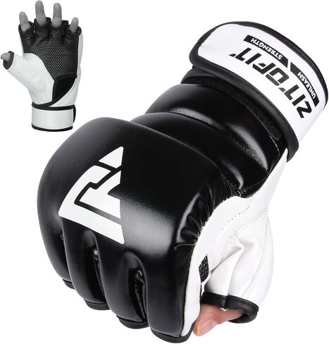 MMA Gloves Half Finger Boxing Gloves Kickboxing Training Gloves with Adjustable Wrist Band for Sparring Martial Arts Taekwondo Muay Thai MMA in Saudi Arabia