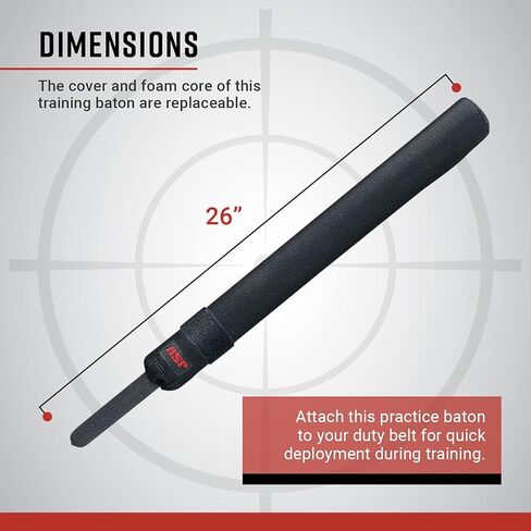 ASP, Inc. عصا شرطة لتدريب الشرطة ذات الرغوة الناعمة مع حامل، عصا للدفاع عن النفس مقاس 21 بوصة و26 بوصة لضباط الشرطة وحراس الأمن وإنفاذ القانون in Kuwait