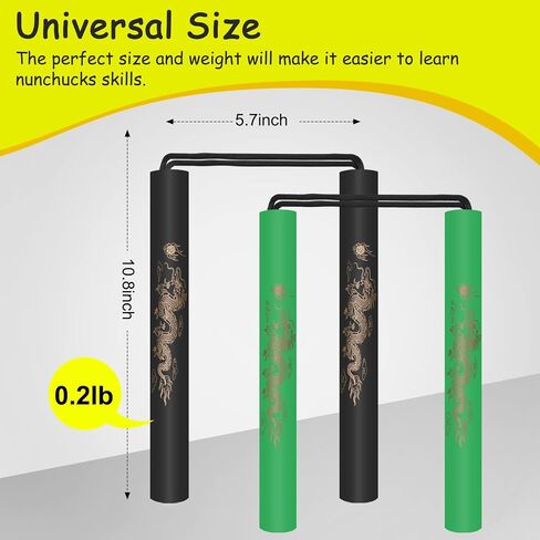 Nunchucks Cord Nunchakus آمن من المطاط الرغوي لتدريب Nunchucks مع حبل 2 قطعة للأطفال والمبتدئين للتمرين والتدريب in Kuwait