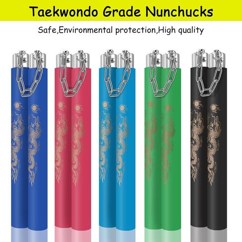 Nunchucks آمنة رغوة المطاط التدريب Nunchucks Nunchakus مباراة مع تحمل نظام الكرة وسلسلة الصلب 2PCS للأطفال المبتدئين والكبار in Kuwait
