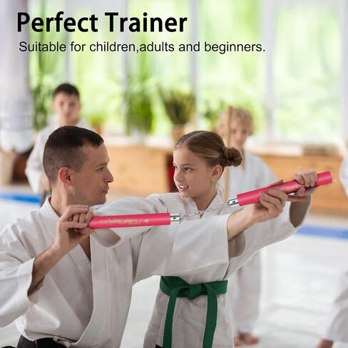 Nunchucks آمنة رغوة المطاط التدريب Nunchucks Nunchakus مباراة مع تحمل نظام الكرة وسلسلة الصلب 2PCS للأطفال المبتدئين والكبار in Kuwait