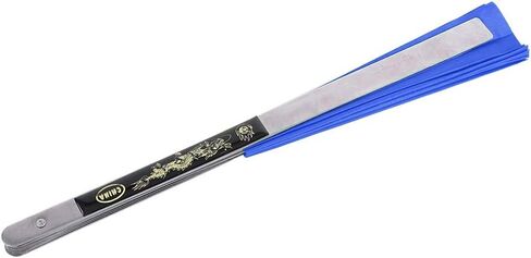 VGEBY Taichi Kungfu Fan, Stainless Steel Chinese Martial Arts Sports Fighting Dance Practice Training Performance Hand Fan (Blue) Martial Arts Fans Weapons Fans Martial Arts Martial Art Fans in Saudi Arabia