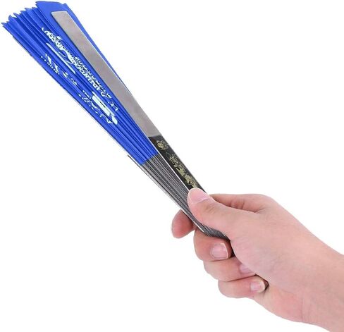 VGEBY Taichi Kungfu Fan, Stainless Steel Chinese Martial Arts Sports Fighting Dance Practice Training Performance Hand Fan (Blue) Martial Arts Fans Weapons Fans Martial Arts Martial Art Fans in Saudi Arabia