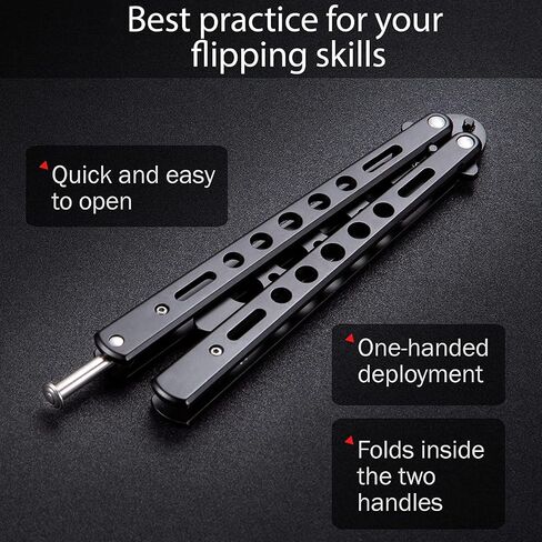 مدرب تدريب Grand Way Black - أداة تدريب من الفولاذ المقاوم للصدأ - شفرة غير حقيقية وليست حادة - تدريب على الخدع الباهتة CsGo K10-B in Kuwait