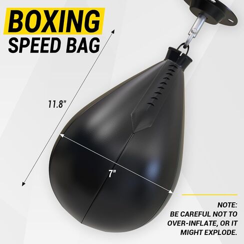 Boxing Speed Bags, PU Leather 2 Pack Hanging Speed Punching Bags Speedball, Dodge Striking Bag for Boxing MMA Muay Thai Martial Arts Training Home Gym Equipment in Saudi Arabia
