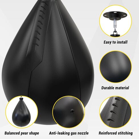 Boxing Speed Bags, PU Leather 2 Pack Hanging Speed Punching Bags Speedball, Dodge Striking Bag for Boxing MMA Muay Thai Martial Arts Training Home Gym Equipment in Saudi Arabia