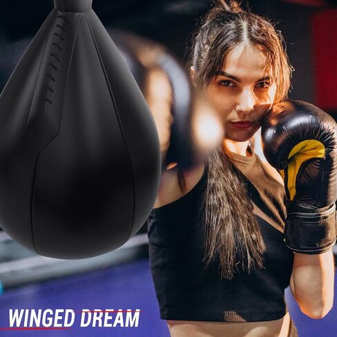 Boxing Speed Bags, PU Leather 2 Pack Hanging Speed Punching Bags Speedball, Dodge Striking Bag for Boxing MMA Muay Thai Martial Arts Training Home Gym Equipment in Saudi Arabia