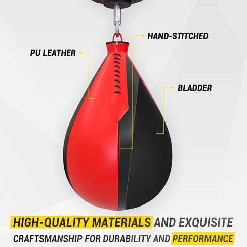 Boxing Speed Bags, PU Leather 2 Pack Hanging Speed Punching Bags Speedball, Dodge Striking Bag for Boxing MMA Muay Thai Martial Arts Training Home Gym Equipment in Saudi Arabia