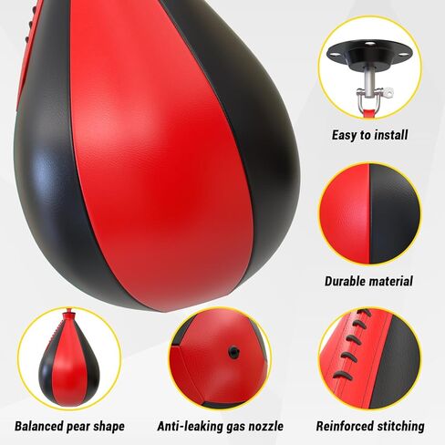 Boxing Speed Bags, PU Leather 2 Pack Hanging Speed Punching Bags Speedball, Dodge Striking Bag for Boxing MMA Muay Thai Martial Arts Training Home Gym Equipment in Saudi Arabia