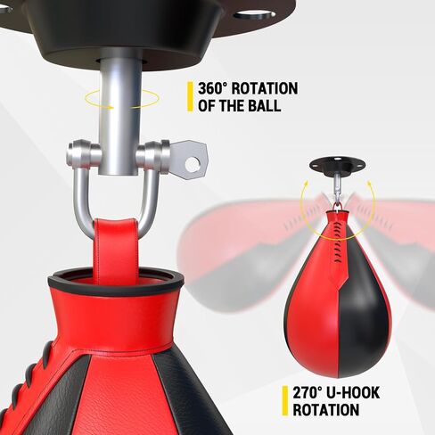 Boxing Speed Bags, PU Leather 2 Pack Hanging Speed Punching Bags Speedball, Dodge Striking Bag for Boxing MMA Muay Thai Martial Arts Training Home Gym Equipment in Saudi Arabia