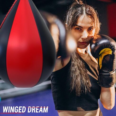 Boxing Speed Bags, PU Leather 2 Pack Hanging Speed Punching Bags Speedball, Dodge Striking Bag for Boxing MMA Muay Thai Martial Arts Training Home Gym Equipment in Saudi Arabia