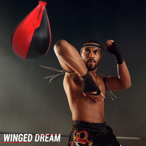 Boxing Speed Bags, PU Leather 2 Pack Hanging Speed Punching Bags Speedball, Dodge Striking Bag for Boxing MMA Muay Thai Martial Arts Training Home Gym Equipment in Saudi Arabia