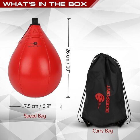 Boxing Speed Bag - PU Leather Speed Bags for Boxing - Pear Boxing Speedbags for Boxing - PU Leather Speedbag Boxing Set with Carry Bag - MMA Training Speedball Reflex Ball Boxing Equipment Speedpunch in Saudi Arabia