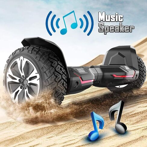 Gyroor Warrior 8.5 بوصة هوفر بورد لجميع التضاريس على الطرق الوعرة مع مكبرات صوت بلوتوث وأضواء LED، سكوتر التوازن الذاتي المعتمد من UL2272 in Saudi Arabia