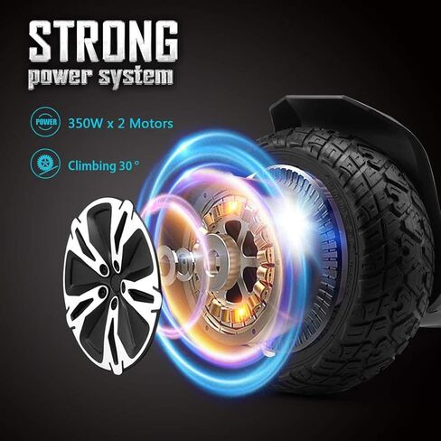 Gyroor Warrior 8.5 بوصة هوفر بورد لجميع التضاريس على الطرق الوعرة مع مكبرات صوت بلوتوث وأضواء LED، سكوتر التوازن الذاتي المعتمد من UL2272 in Saudi Arabia