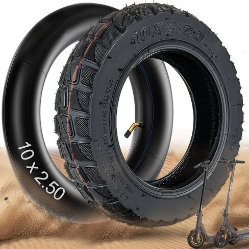 10 بوصة 10X2.5، 60/70-6.5 إطار مطاطي وأنبوب داخلي لـ Ninebot Max G30P G30LP، Zero 10x، HIBOY MAX3، Yume D4، Hover1 Alpha سكوتر كهربائي بديل عجلة تصميم مقاوم للثقب (مجموعة واحدة) in Saudi Arabia
