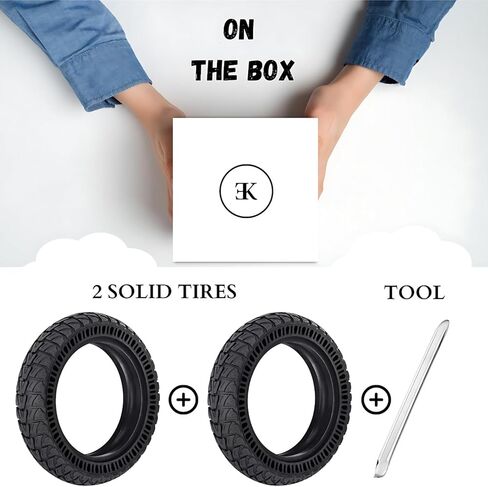 Ǝك | إطار صلب لسكوتر كهربائي Gotrax Wheel Xiaomi | إطارات بديلة نسخة محسنة متوافقة مع جميع العجلات الأمامية أو الخلفية مقاس 8.5 بوصة | 2 قطعة مع أداة لـ gotrax gxl gotrax XR in Saudi Arabia