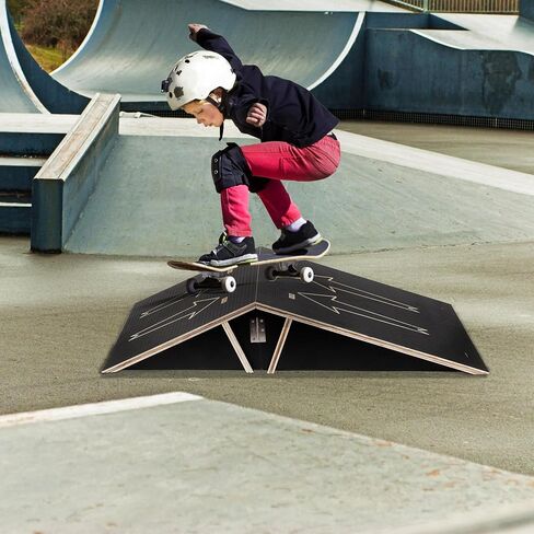 Skateboard Ramp,Double Sided Bike Ramp,Foldable Launch for Skate Ramp,BMX Ramp Scooter Ramp RC Car Ramp, Jumps Skateboard Accessories for Kids Boys Girls Adults in Saudi Arabia