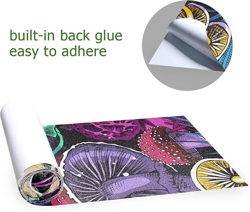 شريط قبضة لوح التزلج على شكل فطر وجماجم من HANZHY، شريط لاصق خالٍ من الفقاعات، سهل الاستخدام، شريط قبضة طويل مضاد للانزلاق، شريط ورق رملي للأولاد والبنات والمراهقين in Kuwait