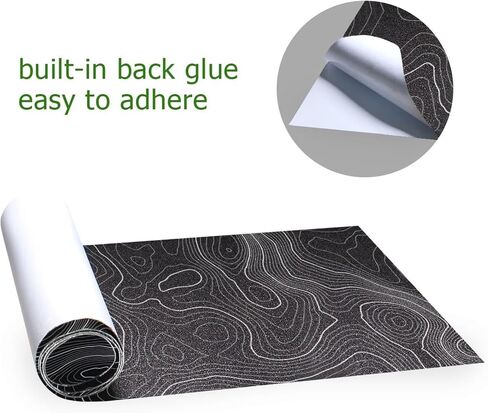 Topographic Map Black Grip Tape White Lines Contour Geographic Skateboard Grip Tape 33x9 inch Non-Slip Sandpaper Tape, Grip Tape for Skateboard Longboard Roller Board Stair Treads in Saudi Arabia