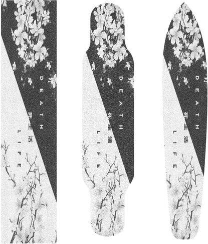 Topographic Map Black Grip Tape White Lines Contour Geographic Skateboard Grip Tape 33x9 inch Non-Slip Sandpaper Tape, Grip Tape for Skateboard Longboard Roller Board Stair Treads in Saudi Arabia