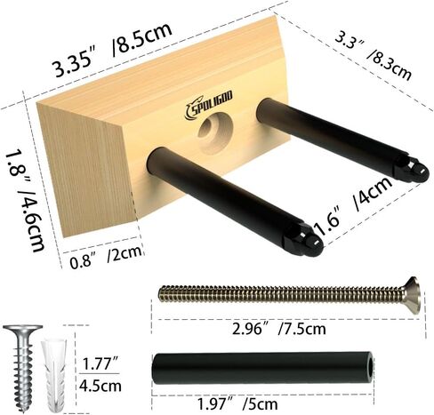 Skateboard Wall Mount Hanger, Wood Skateboard Hanger, Longboard Deck Hanger for Display and Storage at Studio and Storeroom for Floating Effects in Kuwait