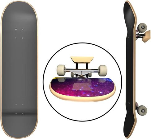 Skateboard Wall Mount Hanger, Wood Skateboard Hanger, Longboard Deck Hanger for Display and Storage at Studio and Storeroom for Floating Effects in Kuwait
