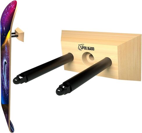 Skateboard Wall Mount Hanger, Wood Skateboard Hanger, Longboard Deck Hanger for Display and Storage at Studio and Storeroom for Floating Effects in Kuwait