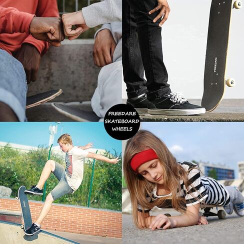 مجموعة عجلات ومحامل لوح التزلج FREEDARE حيل لوح التزلج بعجلات الشارع مقاس 54 مم (مجموعة من 4) in Kuwait