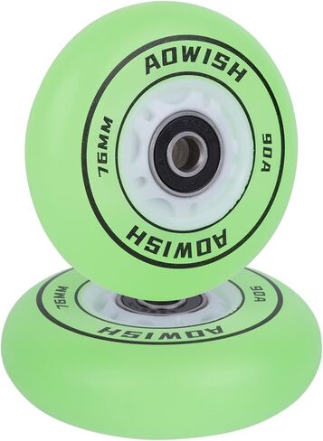 AOWISH 76mm Light Up Illuminating Rip Sticks Caster Board Wheels 90A LED Luminous Flash Waveboard Replacement Wheels w/Bearings ABEC-9 for 2 Wheel Pivoting Skateboard and More (2-Pack) in Saudi Arabia