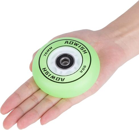 AOWISH 76mm Light Up Illuminating Rip Sticks Caster Board Wheels 90A LED Luminous Flash Waveboard Replacement Wheels w/Bearings ABEC-9 for 2 Wheel Pivoting Skateboard and More (2-Pack) in Saudi Arabia
