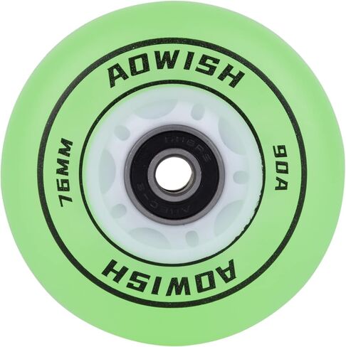 AOWISH 76mm Light Up Illuminating Rip Sticks Caster Board Wheels 90A LED Luminous Flash Waveboard Replacement Wheels w/Bearings ABEC-9 for 2 Wheel Pivoting Skateboard and More (2-Pack) in Saudi Arabia