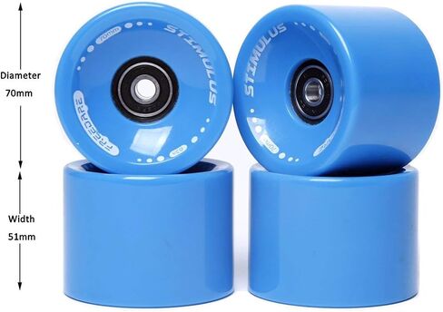 عجلات FREEDARE طويلة مقاس 70 مم مع محامل وفواصل ABEC-7 (مجموعة من 4) in Kuwait