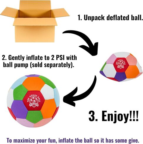 The House Ball - كرة القدم الأصلية الناعمة والآمنة مقاس 4 تم إنشاؤها لداخل منزلك وفناءك - هدية ممتعة لكرة القدم - كرة قدم مثالية للأطفال in Saudi Arabia