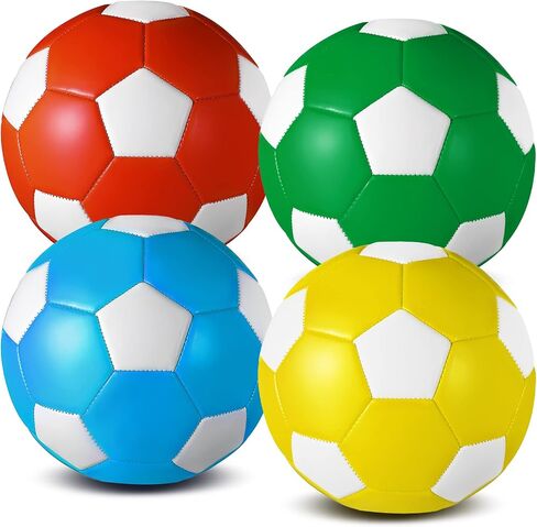 Tradder 4 Pcs Deflated Soccer Ball Bulk with Pump Outside Sport Soccer Ball Training Ball for Kids Adult and Teens for Game Match Birthday Gift Party in Saudi Arabia