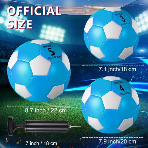 Tradder 4 Pcs Deflated Soccer Ball Bulk with Pump Outside Sport Soccer Ball Training Ball for Kids Adult and Teens for Game Match Birthday Gift Party in Saudi Arabia