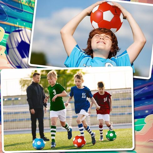 Tradder 4 Pcs Deflated Soccer Ball Bulk with Pump Outside Sport Soccer Ball Training Ball for Kids Adult and Teens for Game Match Birthday Gift Party in Saudi Arabia