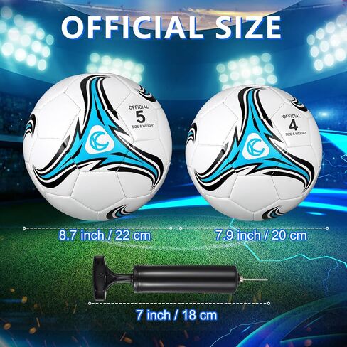Tradder 4 Pcs Deflated Soccer Ball Bulk with Pump Outside Sport Soccer Ball Training Ball for Kids Adult and Teens for Game Match Birthday Gift Party in Saudi Arabia