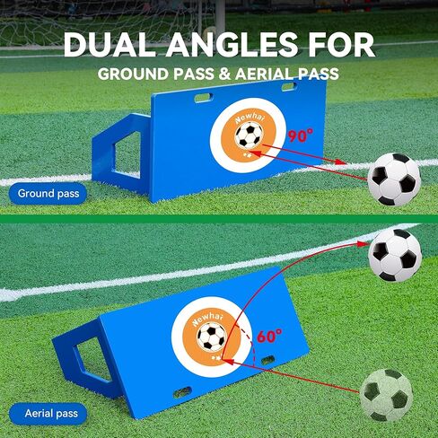 Newhai Soccer Rebounder Board 40 بوصة × 16 بوصة قابلة للطي بزاويتين محمولة لكرة القدم ارتداد جدار ركلة ارتداد لوح تدريب منفرد للتمرير والرماية للأطفال البالغين in Kuwait