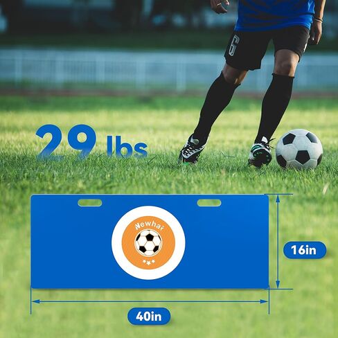 Newhai Soccer Rebounder Board 40 بوصة × 16 بوصة قابلة للطي بزاويتين محمولة لكرة القدم ارتداد جدار ركلة ارتداد لوح تدريب منفرد للتمرير والرماية للأطفال البالغين in Kuwait