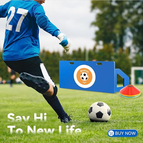 Newhai Soccer Rebounder Board 40 بوصة × 16 بوصة قابلة للطي بزاويتين محمولة لكرة القدم ارتداد جدار ركلة ارتداد لوح تدريب منفرد للتمرير والرماية للأطفال البالغين in Kuwait