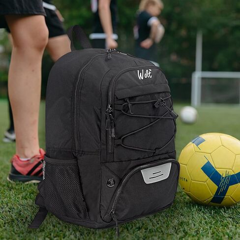 وولت | حقيبة كرة القدم للشباب - حقيبة ظهر لكرة القدم وحقائب لكرة السلة والكرة الطائرة ورياضات كرة القدم، تتضمن حجرة منفصلة للأحذية والكرة، تناسب الشباب والكبار in Kuwait