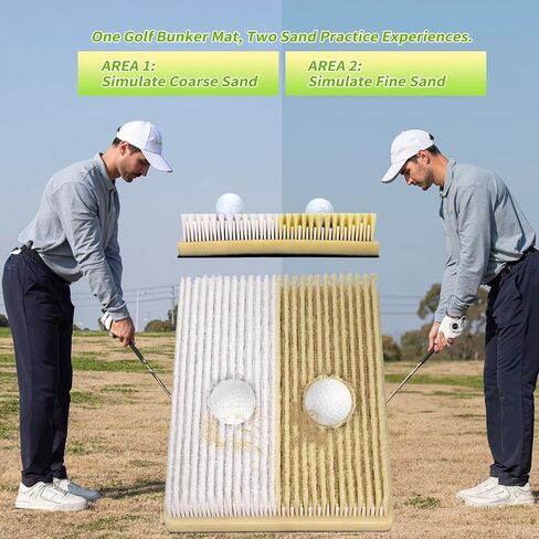 سجادة بنكر الجولف - تمرين واقعي لتقطيع الرمال لأعلى وأسفل، رفيق متين بنكر | مناطق محاكاة رملية 2 في 1 للتأرجح والضرب والقيادة للتدريب الداخلي والخارجي | هدية مثالية للجولف in Kuwait
