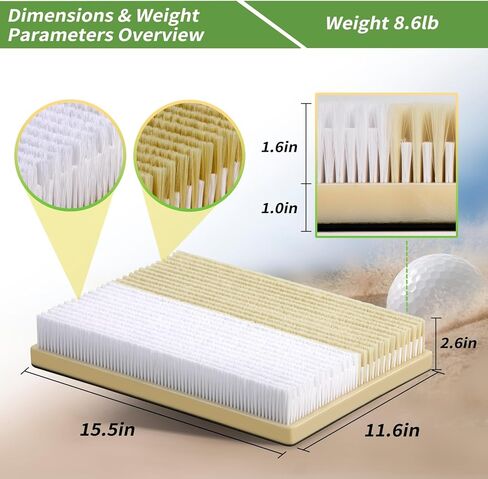 سجادة بنكر الجولف - تمرين واقعي لتقطيع الرمال لأعلى وأسفل، رفيق متين بنكر | مناطق محاكاة رملية 2 في 1 للتأرجح والضرب والقيادة للتدريب الداخلي والخارجي | هدية مثالية للجولف in Kuwait