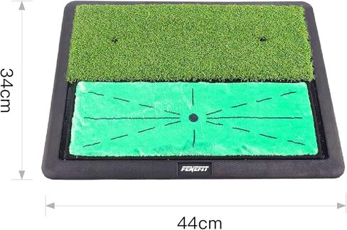 سجادة تدريب ضرب الجولف، FENEFIT نوع ثنائي الاتجاه من النايلون وسطح التأثير، بساط الجولف، بساط تمرين الجولف للممارسة الداخلية والخارجية، 13.4 × 17.3 بوصة in Kuwait