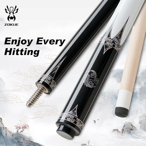 بركة جديلة القيقب رمح قبضة جلدية 3/8*10 مشترك XTC الطويق 12.5 مللي متر النمر طرف 58 ''1/2 سبليت بركة جديلة عصا البلياردو in Kuwait