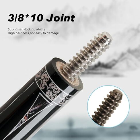 بركة جديلة القيقب رمح قبضة جلدية 3/8*10 مشترك XTC الطويق 12.5 مللي متر النمر طرف 58 ''1/2 سبليت بركة جديلة عصا البلياردو in Kuwait